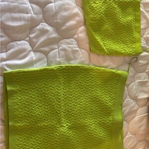 Vibrant Green Knit Skirt Set